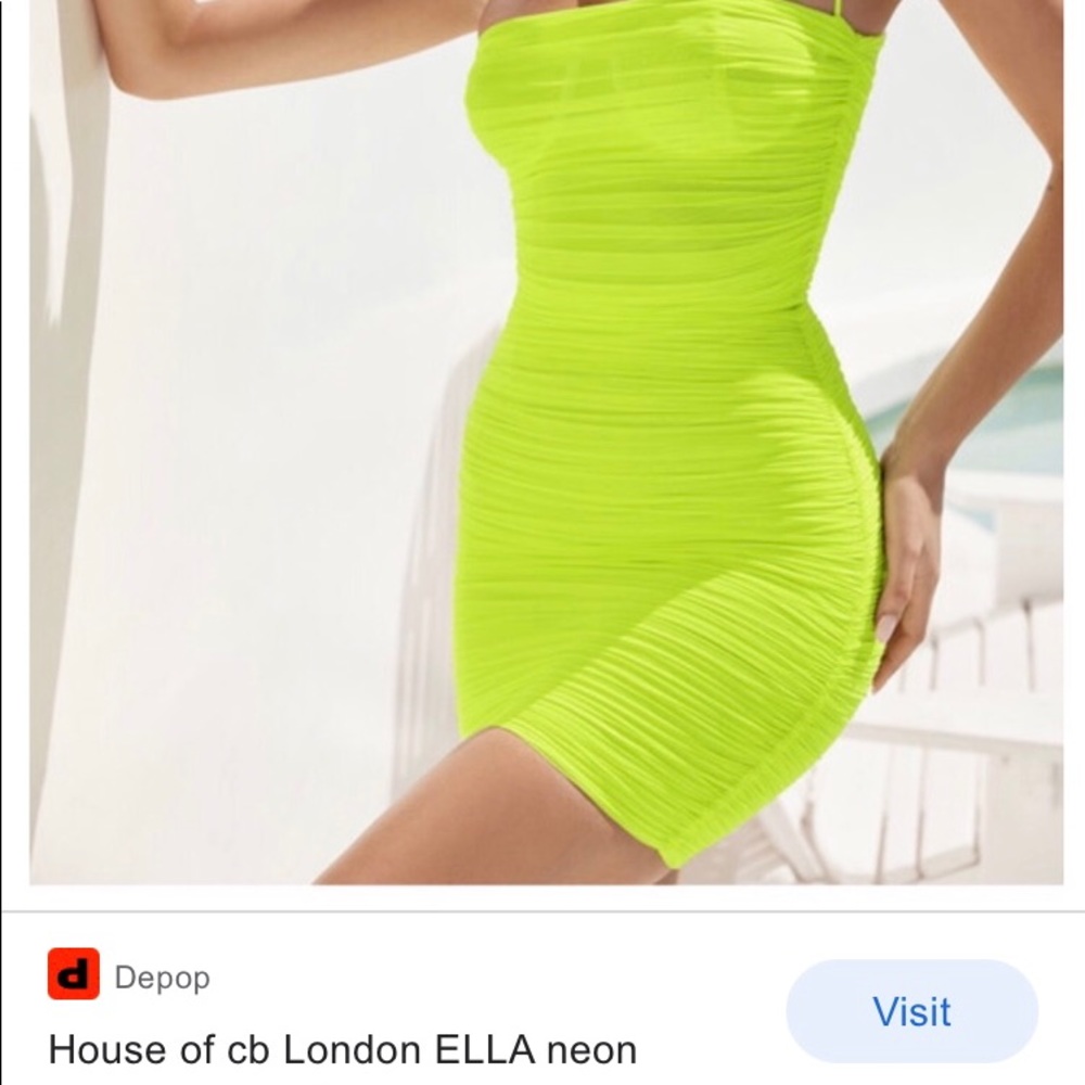 House of cb dress neon size small